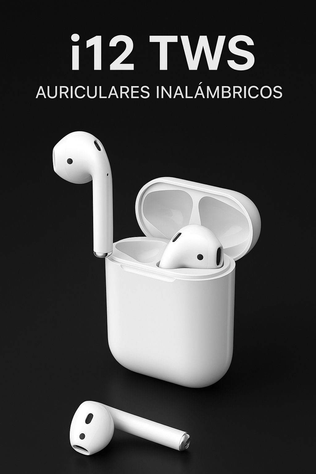 Los i12 TWS son auriculares “true wireless” (totalmente inalámbricos), pensados para usarse con cualquier dispositivo con Bluetooth: teléfonos Android, iPhone, tablets o PC.  GizLogic +1  Su diseño es muy similar al de los Apple AirPods de generacion